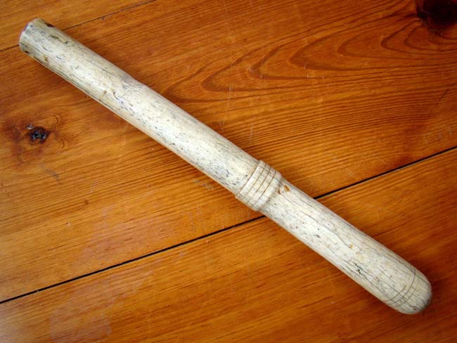 A RARE large 19th century carved Whalebone Belaying Pin